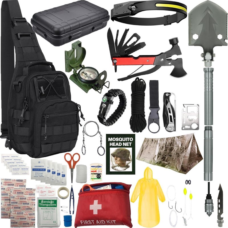 Alertoa Survival Kit - All-in-One Survival Gear and Supplies for Camping, Hiking, Hunting, and Car Emergencies - Essential Tools, Great Gift for Men, Fathers, Boyfriends, Boys, Dads and Scouts - Image 1